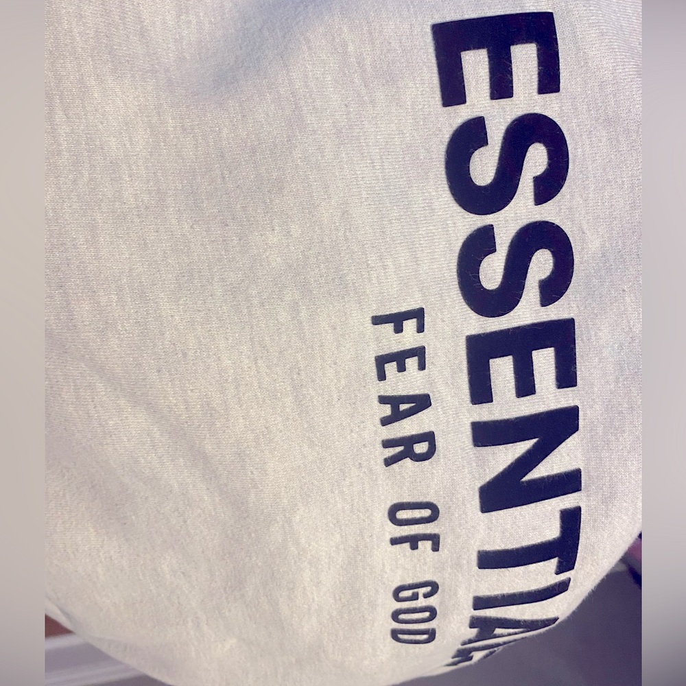 White essentials hoodie.